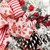 Heavily Flocked Pine with Candy Cane Striped Ornaments Christmas Wreath - 28" - Unlit